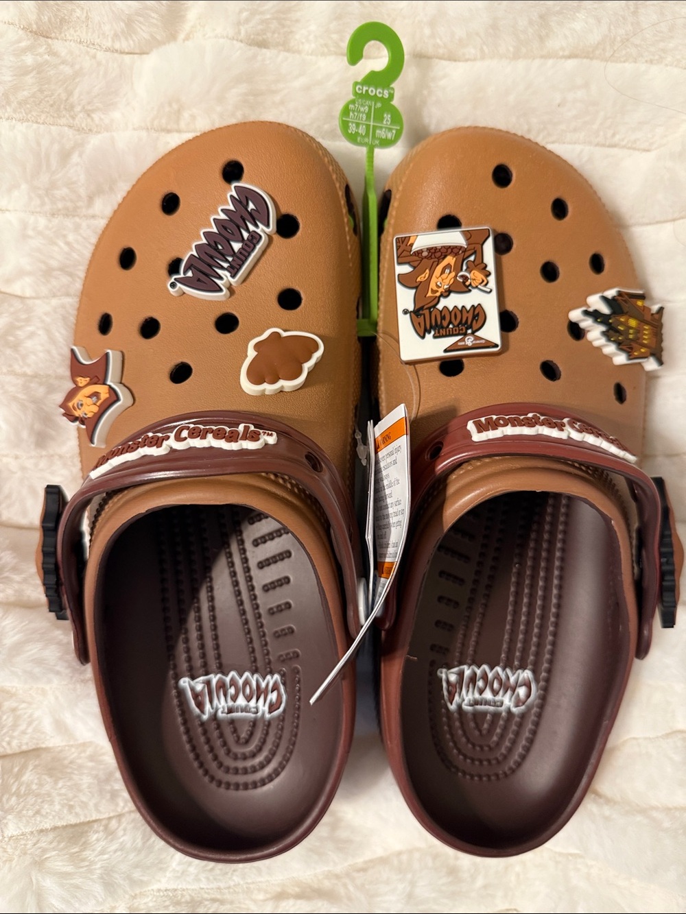 CROCS Men/Women’s Sandals with Cereal Count Chocula Monster Cereals Size 7M/9W